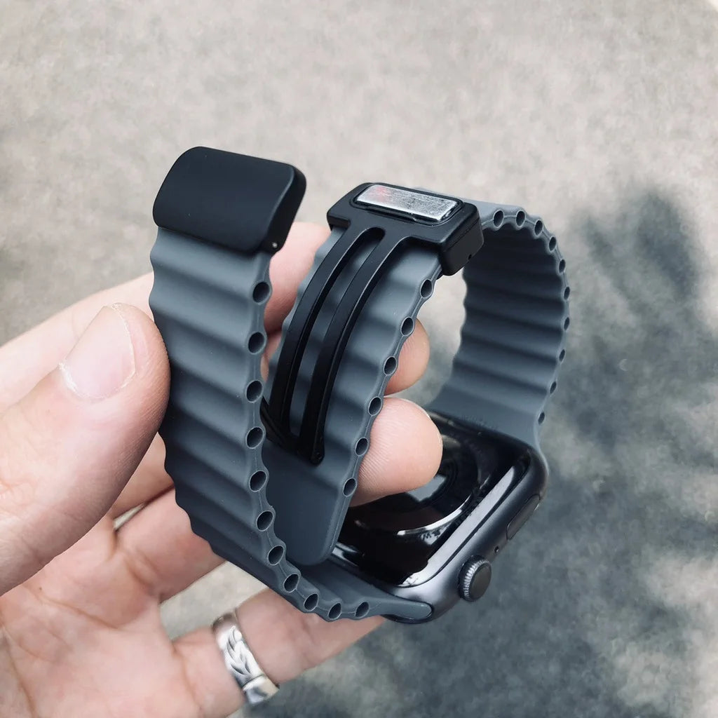 Magnetic Buckle Strap For Apple Watch Band Ultra 2 49mm 45mm 44mm 40mm 41mm 38 42mm Silicone Bracelet iWatch Series 7 6 3 se 8 9 ShopOnlyDeal