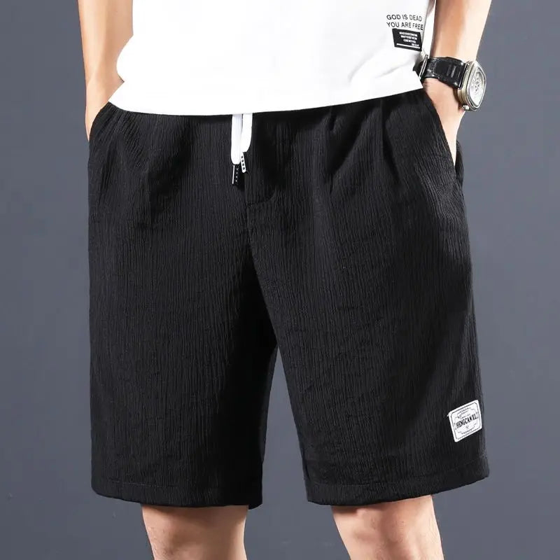 Summer Essentials Men Quick Dry Breathable Beach Shorts Elastic Waist Pockets Loose Casual Solid Fashion Sport Ice Short Pants ShopOnlyDeal