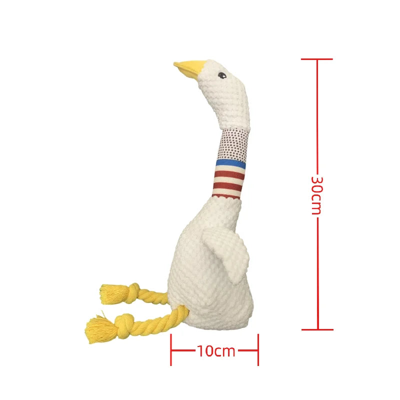 New Pet Dog Plush Sound Toy | White Geese Coarse Grain Velvet Bite Resistant Long Necked Duck Toy | Interactive Dog Supplies ShopOnlyDeal