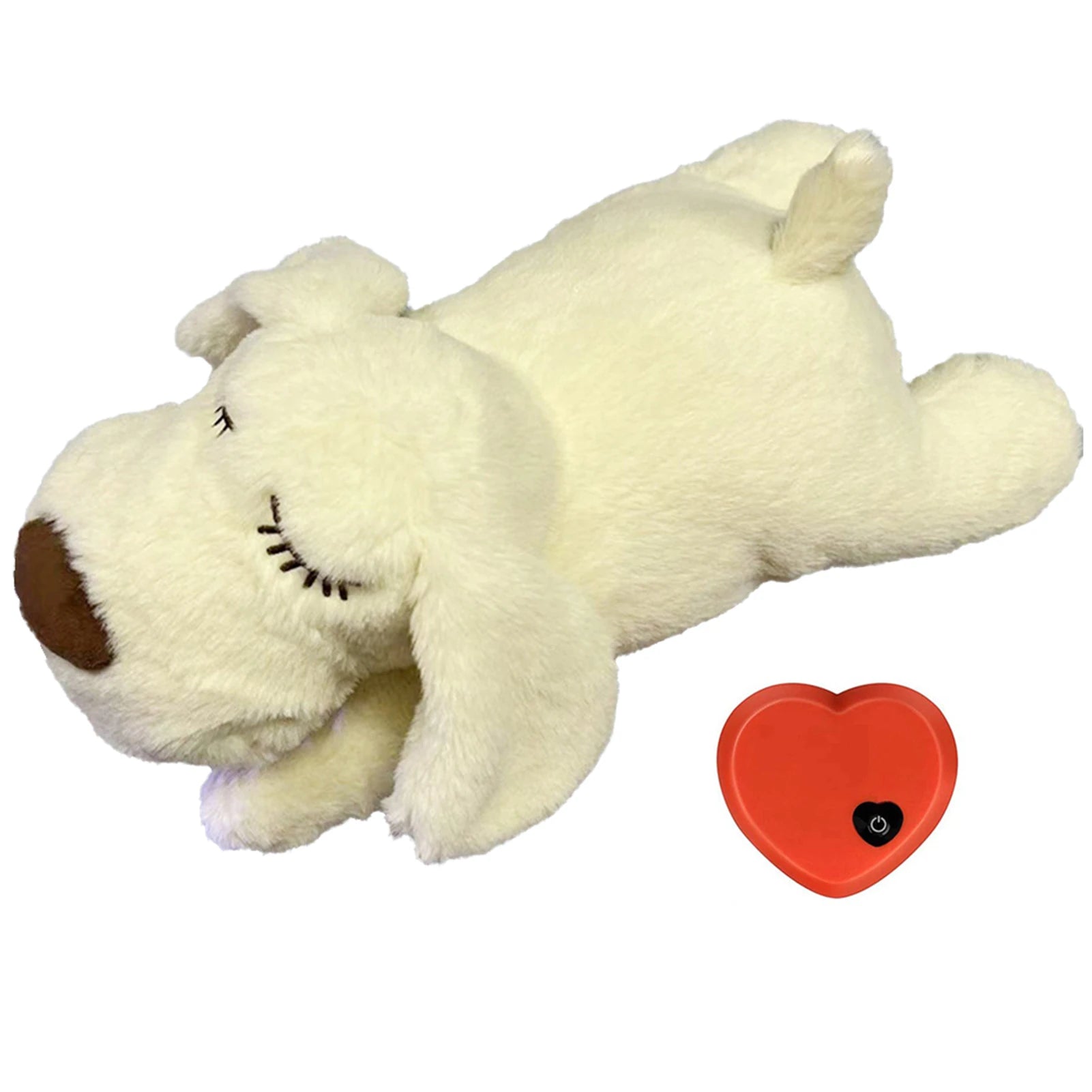 Dog Heartbeat Toy Comfortable Plush Behavioral Training Aid Toy Heart Beat Soothing Plush Doll for Dogs Cats Playing Sleeping ShopOnlyDeal