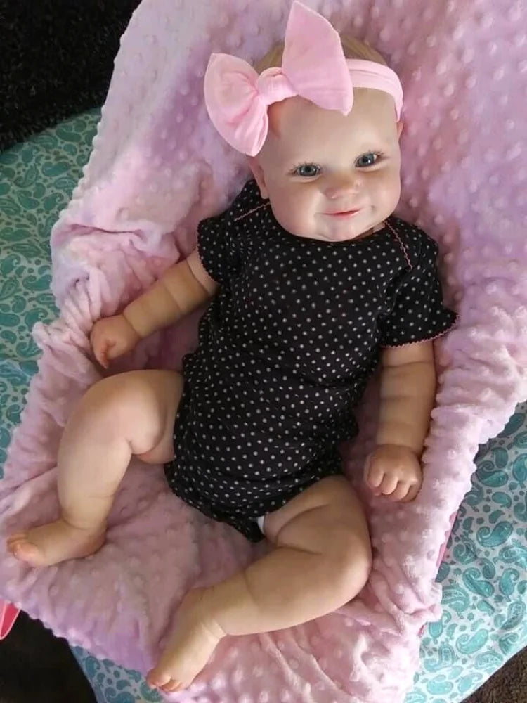 19Inch Already Finished Reborn Baby Doll Maddie Smile Girl Handmade 3D Skin Visible Veins Art Collection Doll Toy Figure Gift ShopOnlyDeal