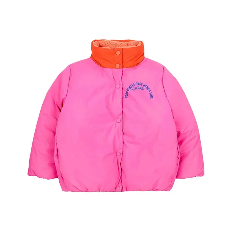 In Stock! Children's coat 24 Autumn/Winter BC girls' thickened multifunctional cotton-padded coat boys' two sides wear lamb wool ShopOnlyDeal