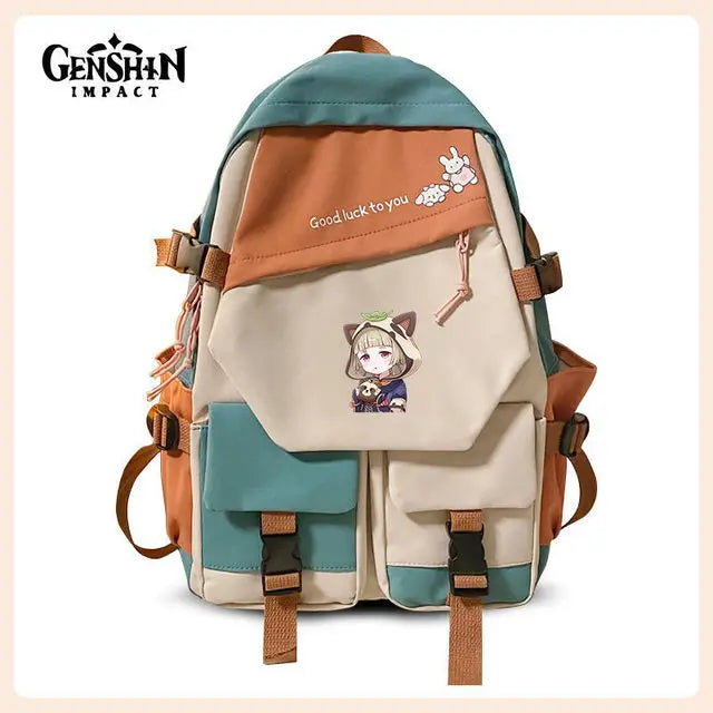 Game Genshin Impact Backpack | Kawaii Paimon Klee Cartoon Manga Schoolbag for Students Girl Boy Bookbag Kids Outdoor Travel Bags ShopOnlyDeal