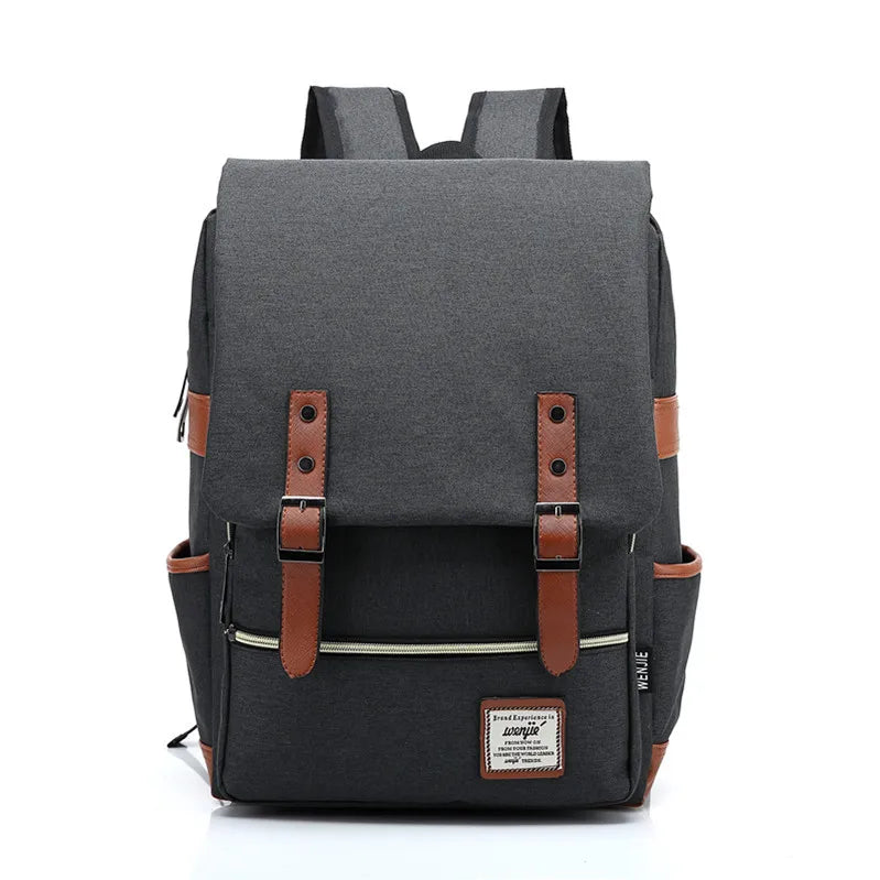 Vintage 16-Inch Laptop Canvas Backpack | Retro Casual Travel and School Bag for Men and Women - Ideal for Teenagers ShopOnlyDeal