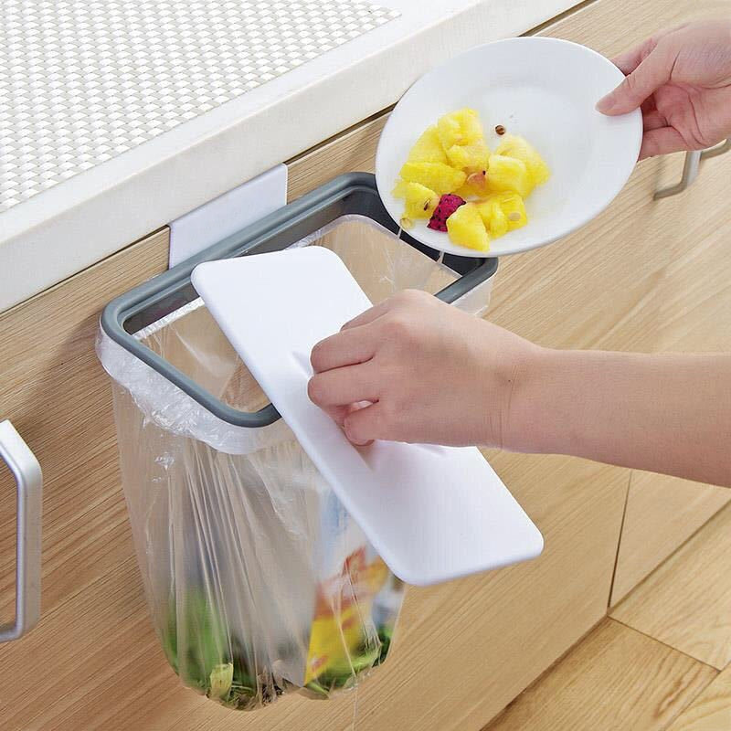 Portable Plastic Garbage Hanging Bag Kitchen Trash Storage Rack Bag Hook Scouring Pad Dry Shelf Holder Kitchen Organzier Shelves ShopOnlyDeal