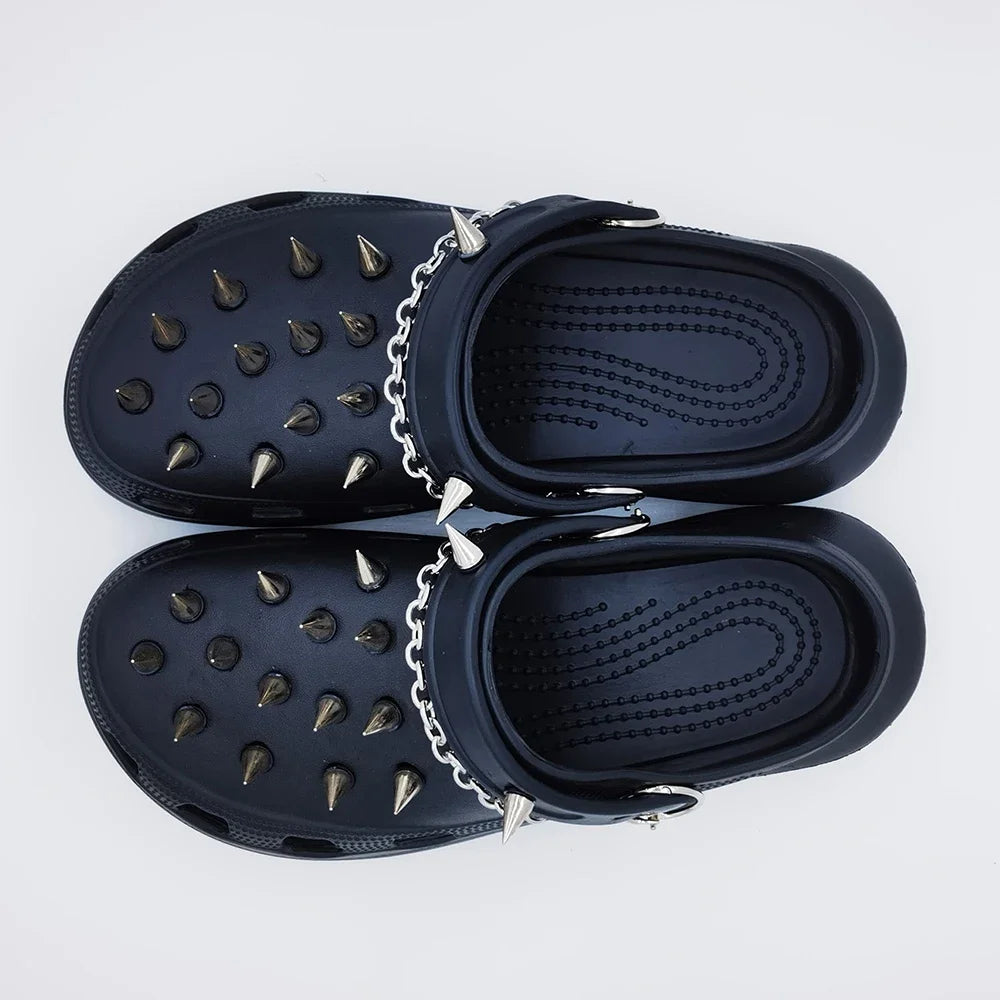 Metal Rivet Clogs Charms Designer Punk Hip Hop Chain Shoe Charms for Sandals Fashion Quality Shoe Accessories for Clogs Vintage ShopOnlyDeal