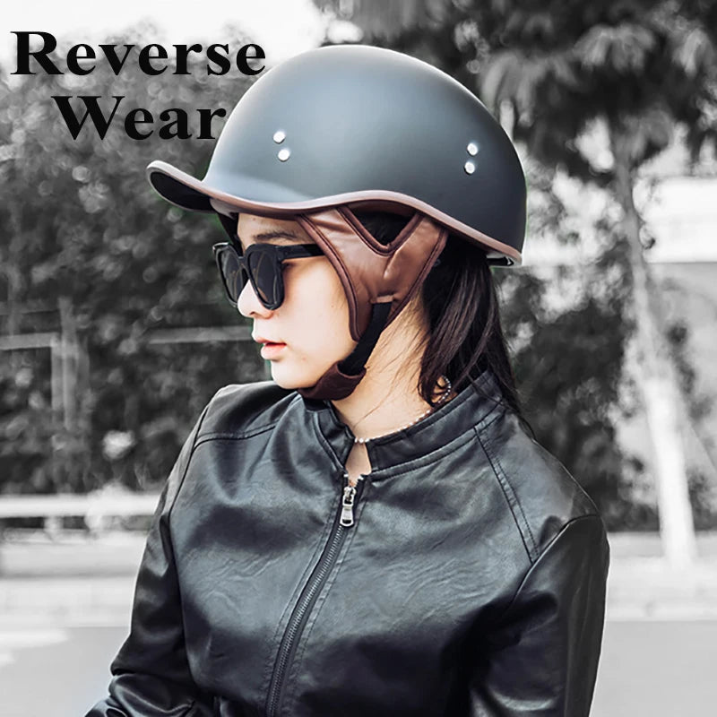 AD Retro Motorcycle Half Helmet Four Seasons for Harley Moto Helmet Open Face Motorbike Crash Helmets Casco Safety Cap ShopOnlyDeal