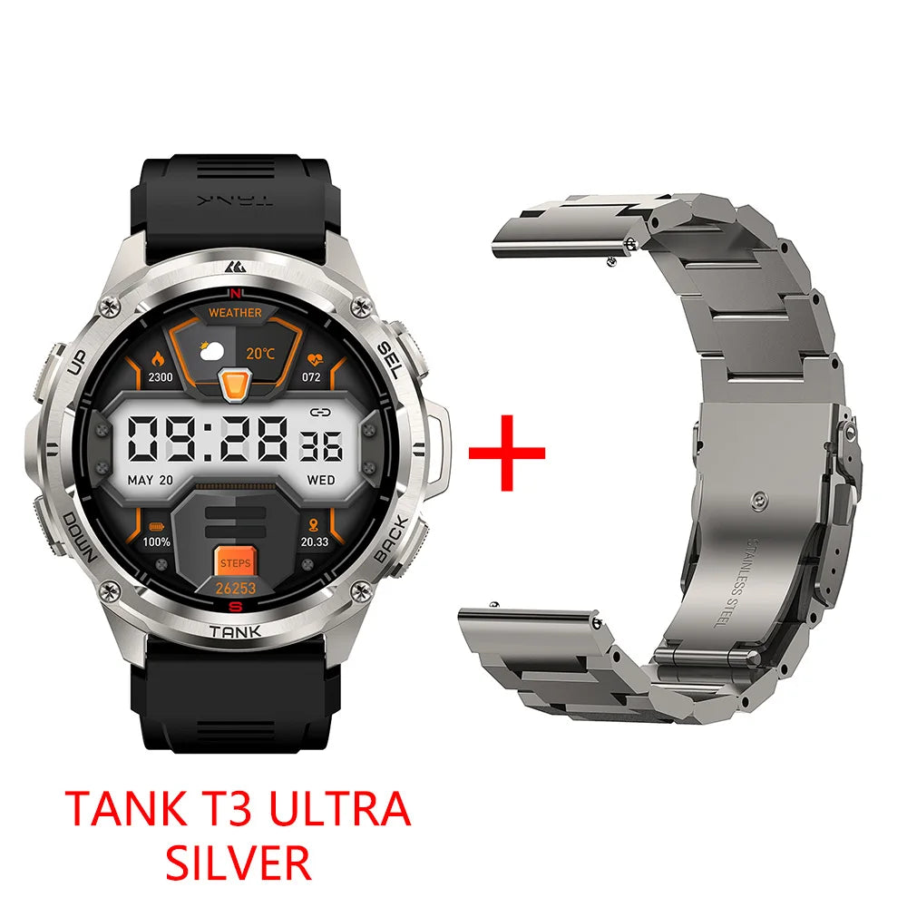 2024 Original AMAZTIM TANK T3 Ultra GPS Smartwatch For Men Women Waterproof Smartwatches Bluetooth Sport Digital Fitness Watch ShopOnlyDeal