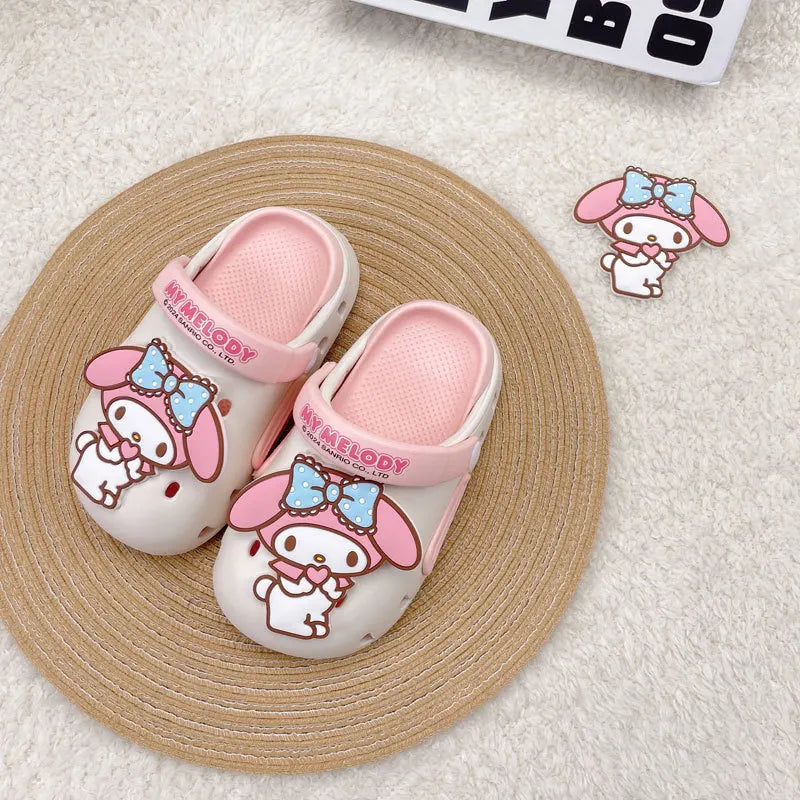 Sanrio Hello Kitty Cinnamoroll Children Hole Shoes Kuromi My Melody Boys Girls Beach Shoes On-Slip Wrap-Around Sandals Slippers ShopOnlyDeal