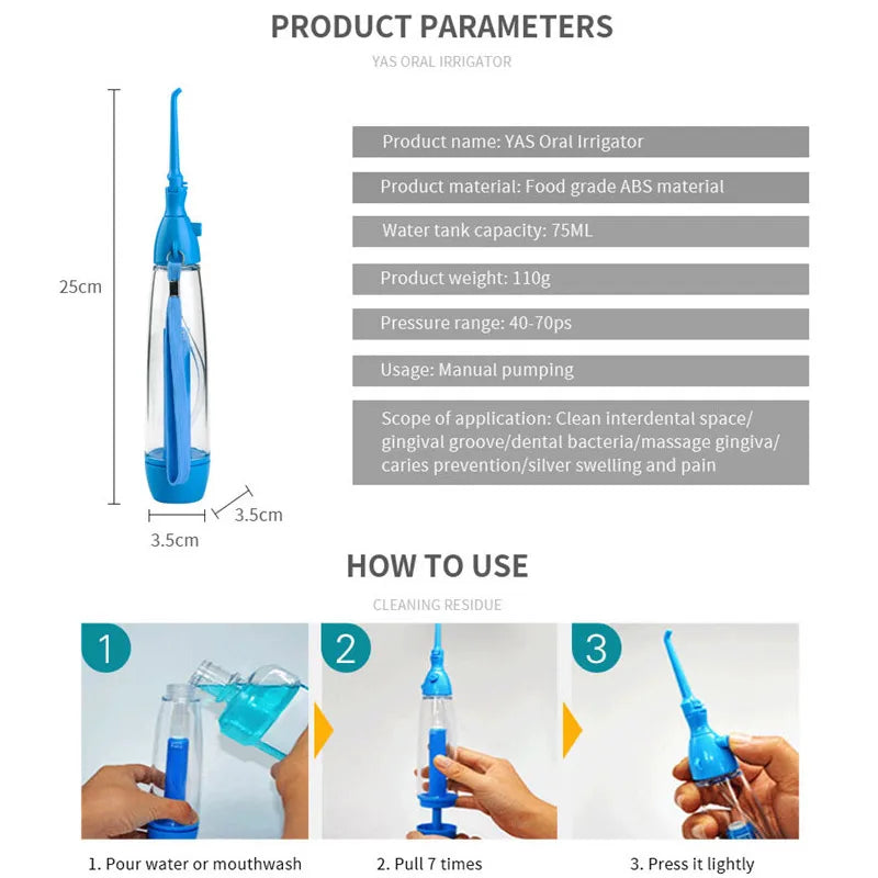 Portable Oral Irrigator Dental Flosser | Advanced Teeth Cleaning Water Flosser with Nozzles | Compact Mouth Washing Machine for Home & Travel ShopOnlyDeal