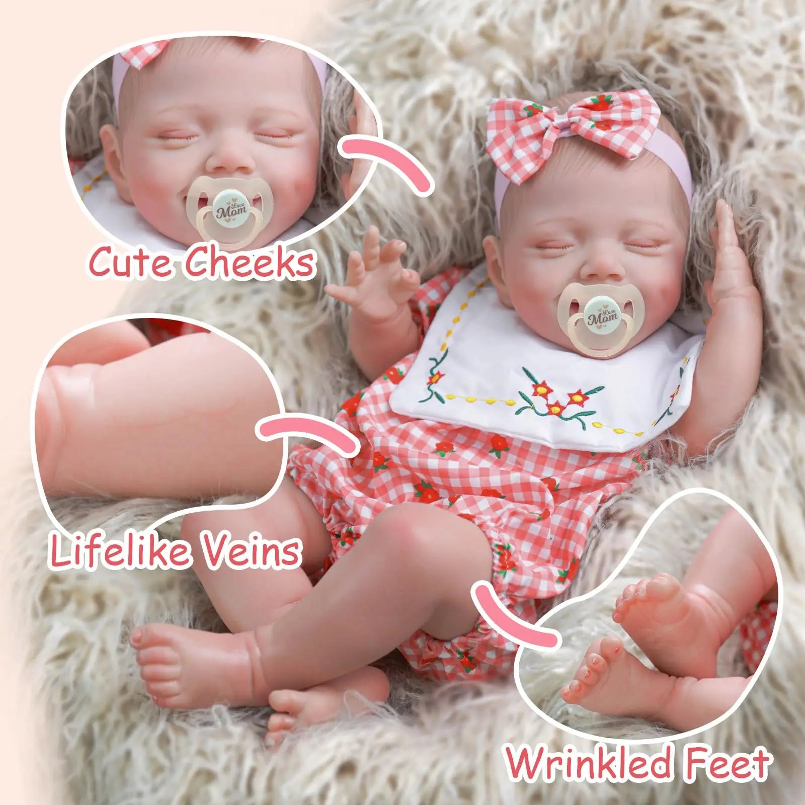 BABESIDE Lifelike Reborn Baby Dolls - 20-Inch Sweet Smile Real Life Realistic-Newborn Baby Dolls Soft Body Sleeping Baby Girl Ba ShopOnlyDeal