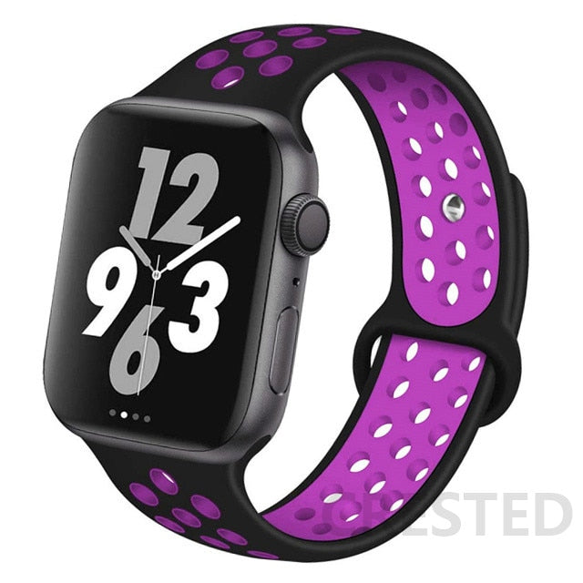 Strap For Apple Watch band 44mm 40mm 45mm 41mm 38mm 42mm 44 45 40 mm Silicone Sport bracelet iWatch Series Ultra 8 SE 7 6 5 4 3 ShopOnlyDeal