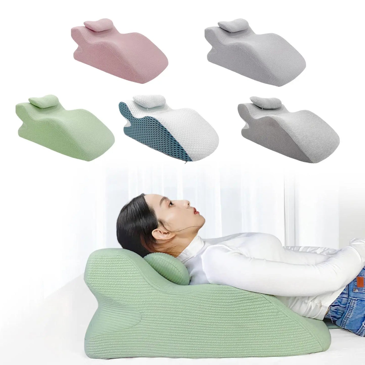 Face Down Pillow Home Massage Pillow Comfortable Ergonomic Bed Wedge Support Pillow Cushion with Neck Support for Sleeping ShopOnlyDeal