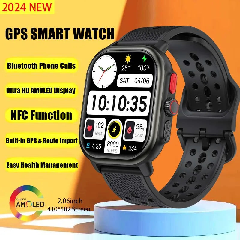 2024 New Men’s GPS Smartwatch | 2.06-Inch AMOLED Display with Built-in GPS & Route Import | Make and Receive Bluetooth Calls | Women’s Smartwatch ShopOnlyDeal