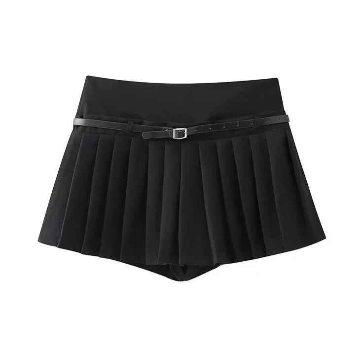 Pleated Shorts Skirts for Women | Side Zipper | Mid Waist | Female Skort | Fashion ShopOnlyDeal