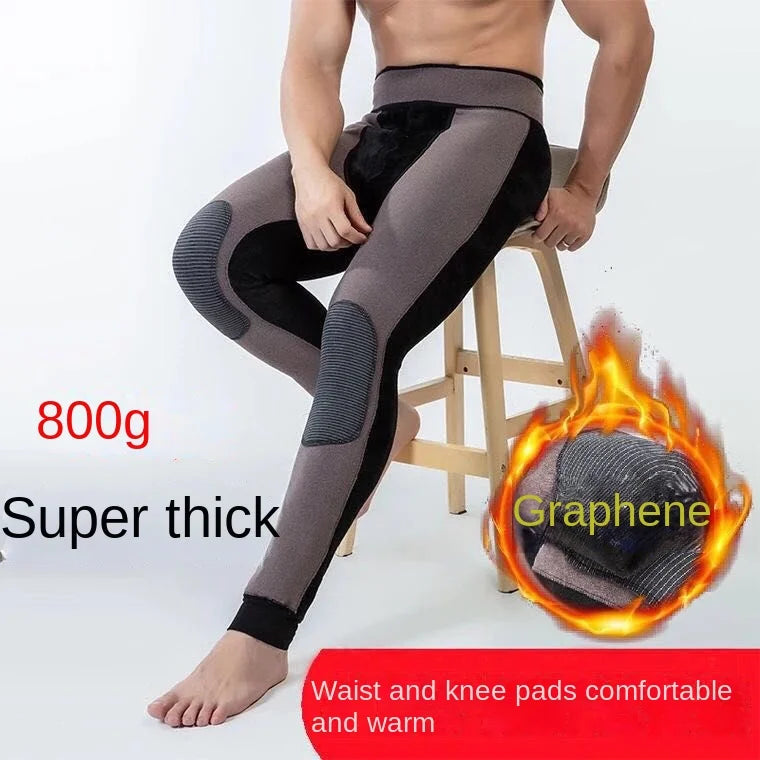 Men's Thermal Pants Stretch Leggings Alpaca Wool Winter Underwear Goods Cold Stretch Classic Plush Thick Cotton-padded Trousers ShopOnlyDeal