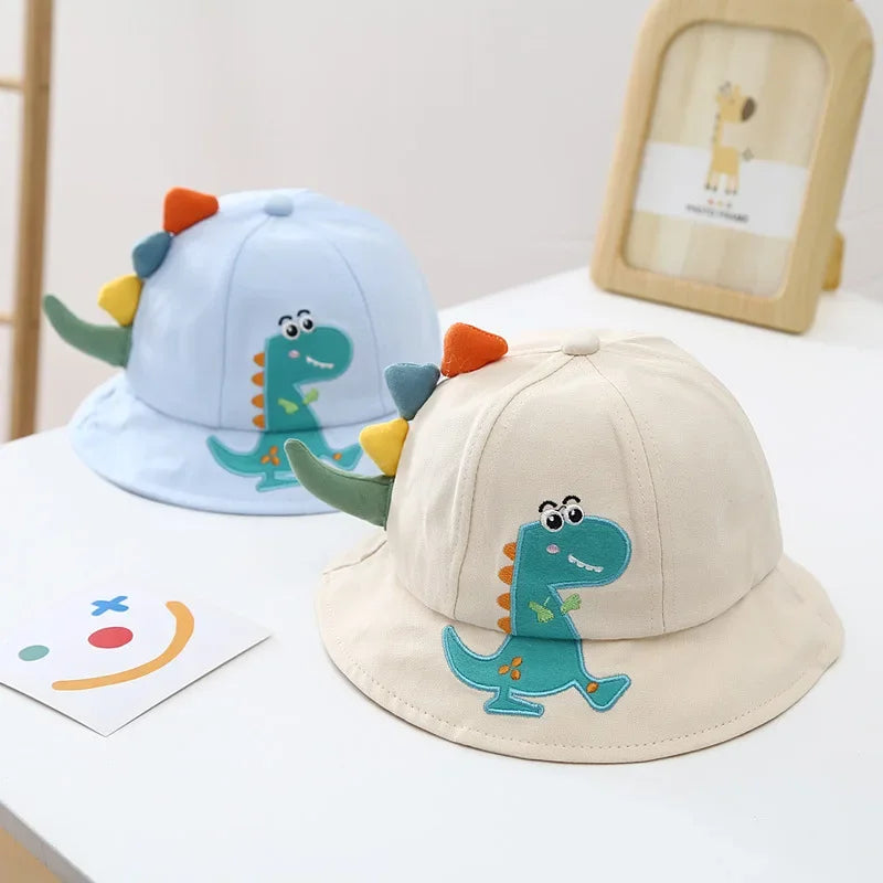 New Cartoon Dinosaur Summer Baby Hat for Girls Boys Panama Toddler Wide Brim UV Beach Sun Cap Outdoor Children Fisherman Hat ShopOnlyDeal