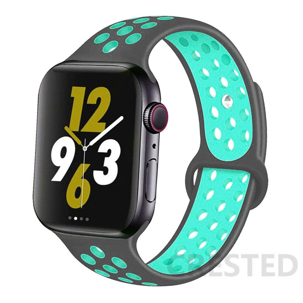 Strap For Apple Watch band 44mm 40mm 45mm 41mm 38mm 42mm 44 45 40 mm Silicone Sport bracelet iWatch Series Ultra 8 SE 7 6 5 4 3 ShopOnlyDeal