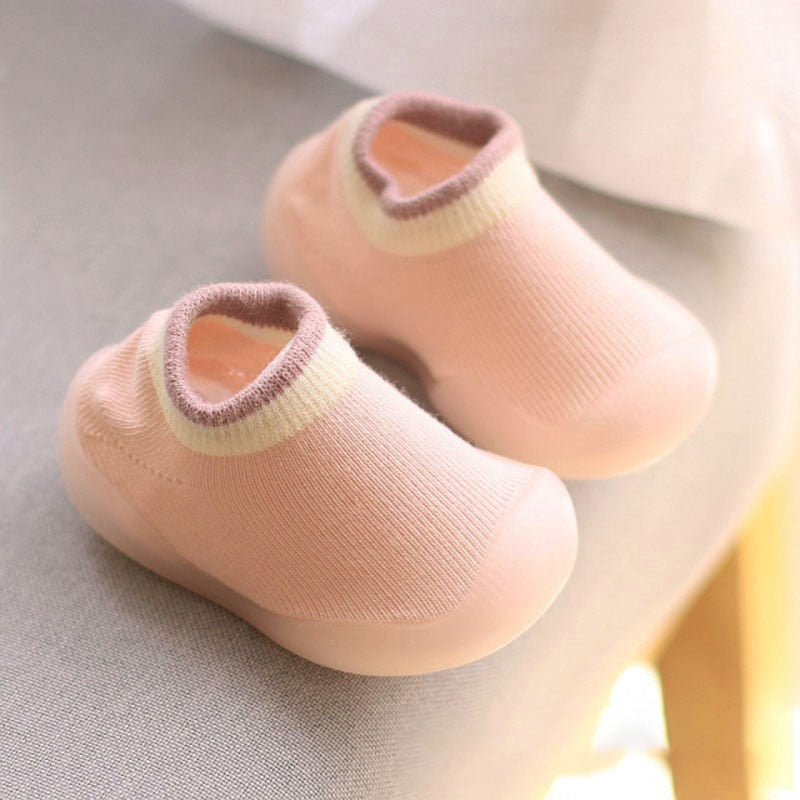 Baby Shoes First Walkers Comfortable Boys Girls Kids Rubber Soft Sole Floor Shoes Knit Booties Anti-Slip ShopOnlyDeal