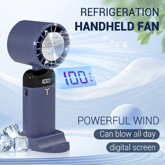 3600mAh Handheld Foldable Fan USB  Neck Hanging Fan 3 Modes Portable Personal Desk Cooling Ventilador Fan with Phone Holder ShopOnlyDeal