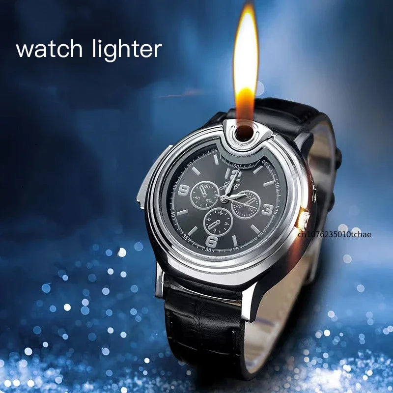 Electronic Lighter Creative Sports Watch Gas Lighter | Metal Multi-functional Personalized Open Flame Lighter | Smoking Accessories ShopOnlyDeal