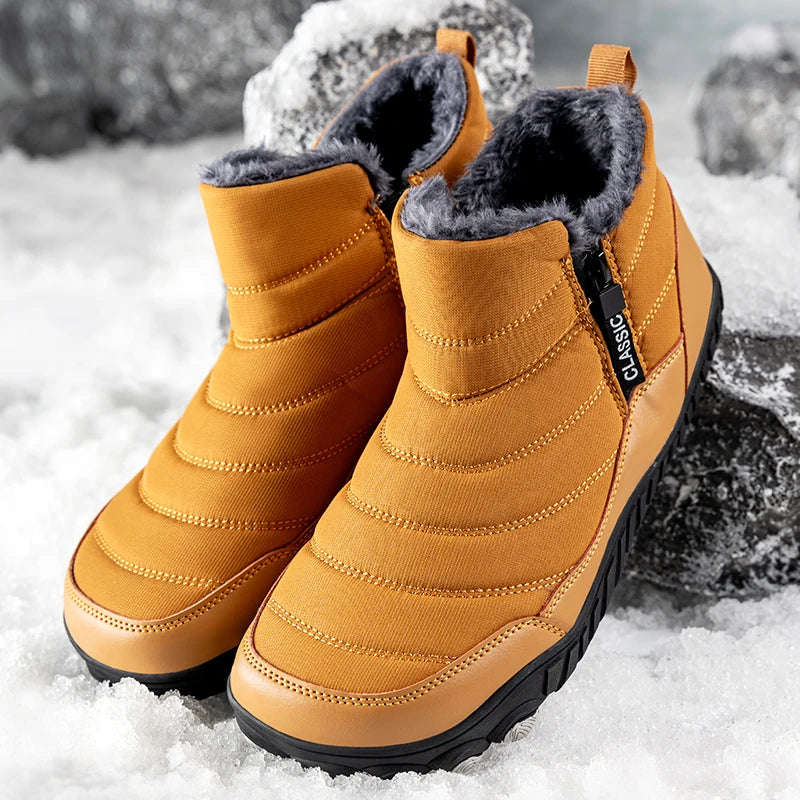 New Winter Booties Outdoor Waterproof Barefoot Boots For Men Ankle Boots Plush Warm Snow Shoes Non-slip Casual Sneakers Big Size ShopOnlyDeal