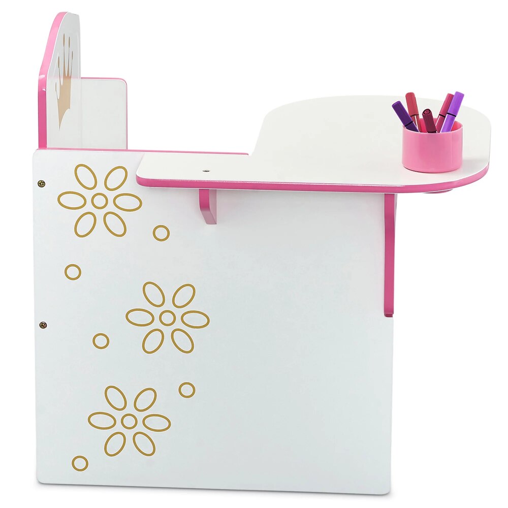 Children Princess Crown Task Chair Desk with Storage Bin, Greenguard Gold Certified ShopOnlyDeal