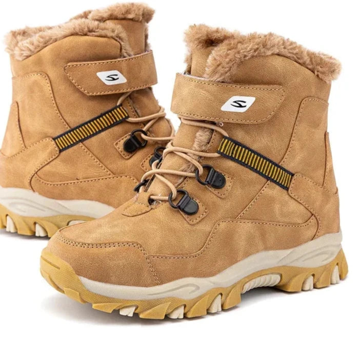 High Quality Boys girl Winter Snow Boots Platform Warm Cotton Shoes Leather Autumn Waterproof Kids Footwear Child Sneaker 5 12+y ShopOnlyDeal