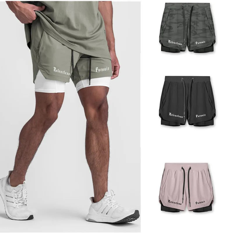 New Running Shorts Men With Lined 2022 Summer Quick Dry Sport Gym Shorts Men 2 IN 1 Fitness Training Workout Sports Shorts Male ShopOnlyDeal