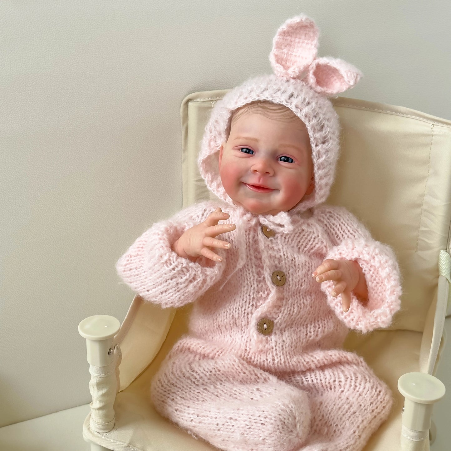 NPK 19inch Sebastia Reborn Baby Doll Already Painted Finished Awake Newborn Baby Size 3D Skin Visible Veins Collectible Art Doll ShopOnlyDeal