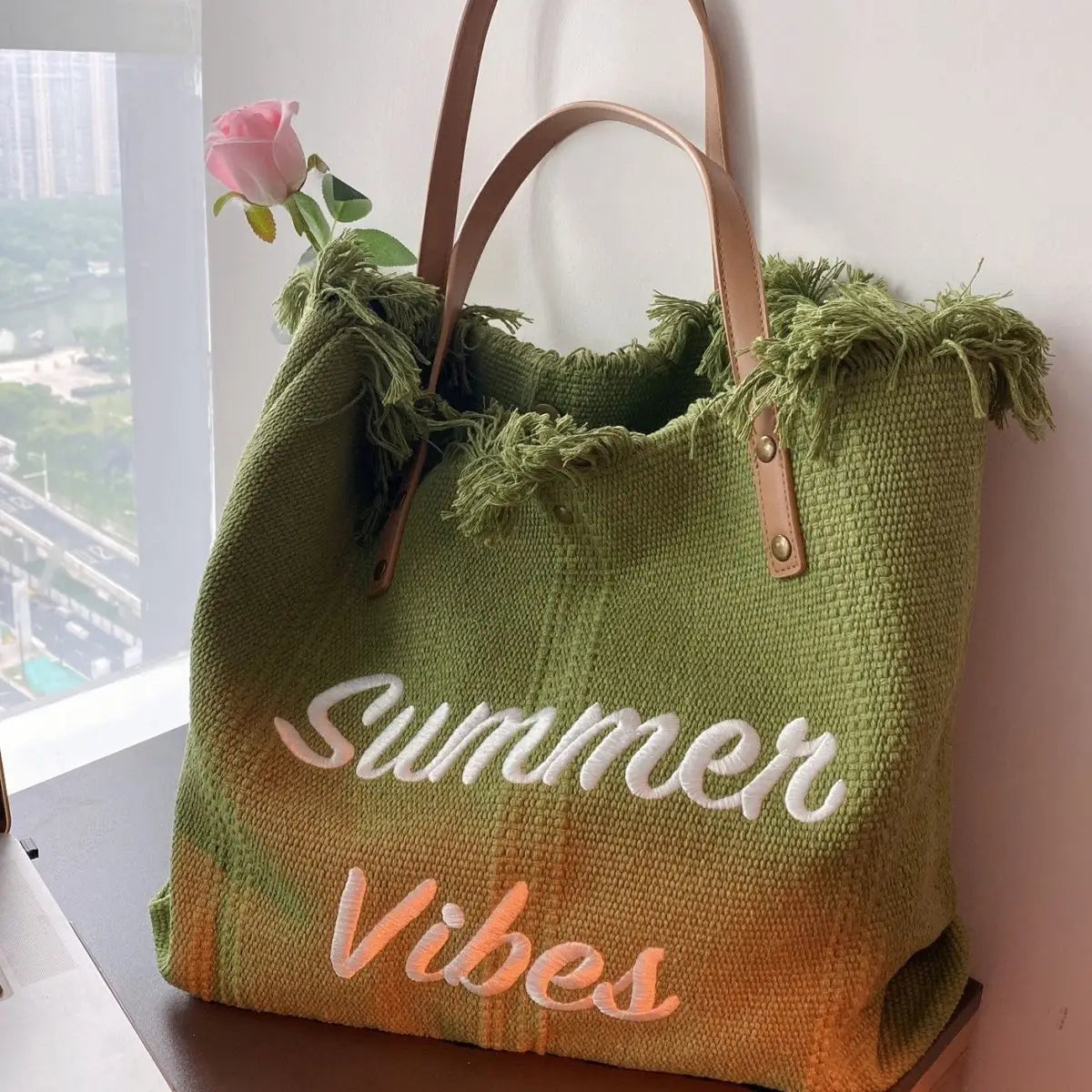 Canvas Women Handbags | Large Tote Beach Bag | Shopping Bags | Underarm Shoulder Bag for Female | Casual Canvas Beach Bags ShopOnlyDeal