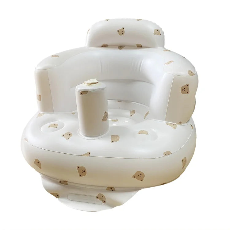 Infant Shining Baby Inflatable Sofa Children Puff Portable Bath Chairs PVC Multifunctional Seat Practice Sitting Bath Stool ShopOnlyDeal