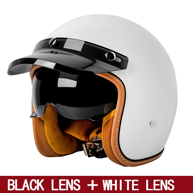 2024 Motorcycle Helmet for Women | Electric Car Helmet with Lens | 3/4 Half Helmet for Riding and Commuting | Men and Women All Seasons ShopOnlyDeal