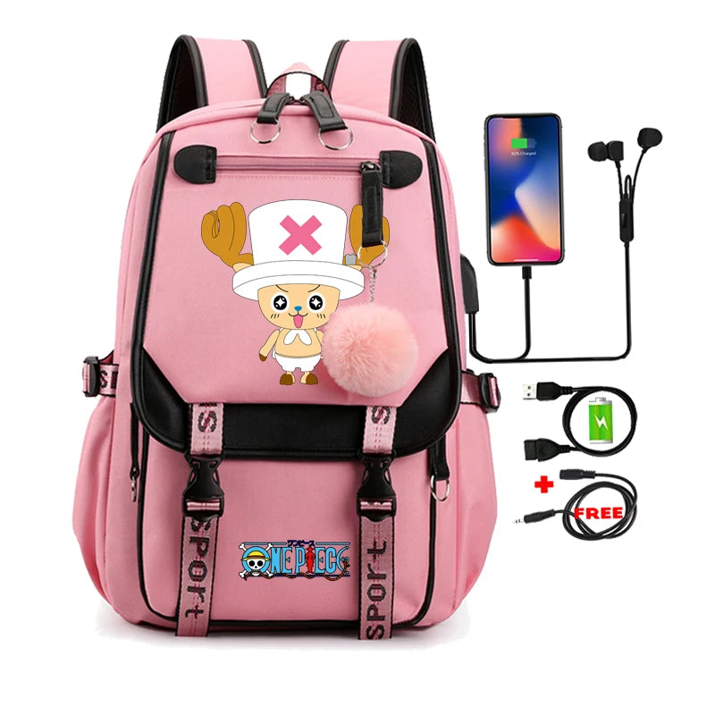 Anime One Piece Nezuko Kawaii Cartoon School Bag for Adults | Large Capacity Backpack Bags Manga To Travel Daily Girls Bookbags ShopOnlyDeal