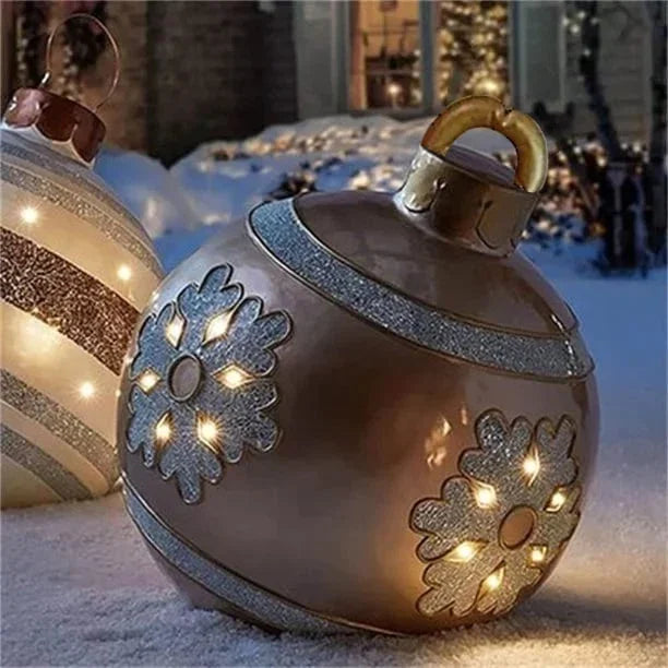 2024 60CM Outdoor Christmas Inflatable Decorated Ball Made PVC Giant Light Glow Large Balls Tree Decorations Outdoor Toy Ball ShopOnlyDeal