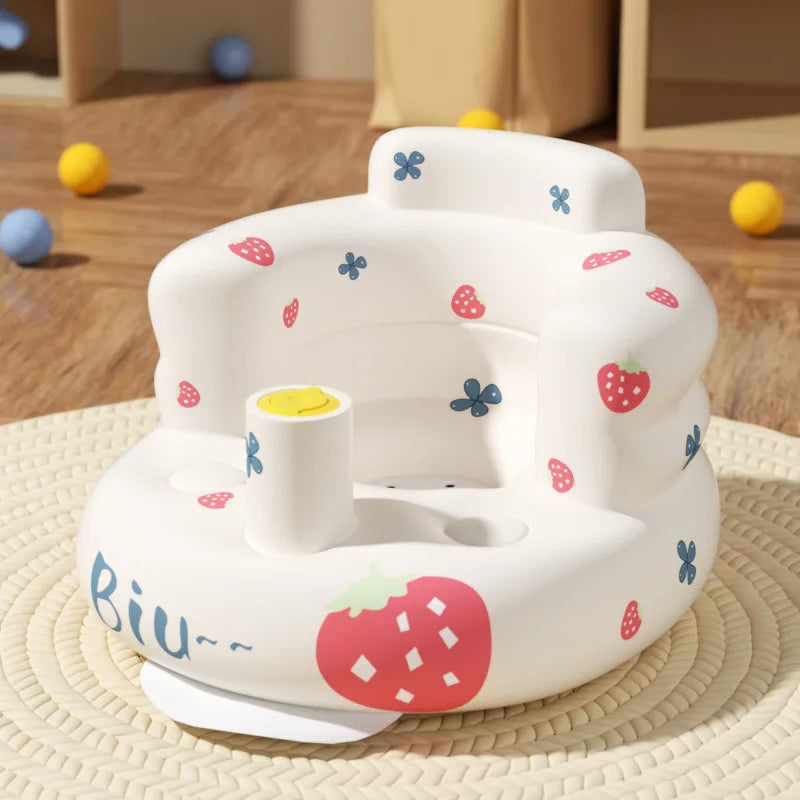 Infant Shining Baby Inflatable Sofa Children Puff Portable Bath Chairs PVC Multifunctional Seat Practice Sitting Bath Stool ShopOnlyDeal