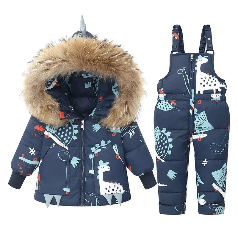 Children Clothing Set Hooded Parka Boy Baby Overalls toddler Girl Clothes Winter Warm Down Jacket Kids dinosaur Coat Snowsuit ShopOnlyDeal