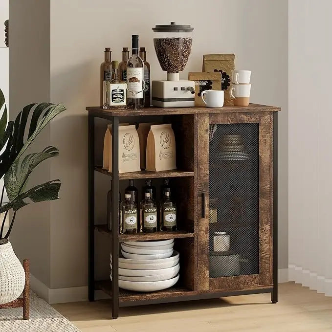 LVSOMT Buffet Cabinet with Storage, Kitchen Storage Cabinet, Industrial Farmhouse Barn, Coffee Bar Table, Multipurpose Side ShopOnlyDeal