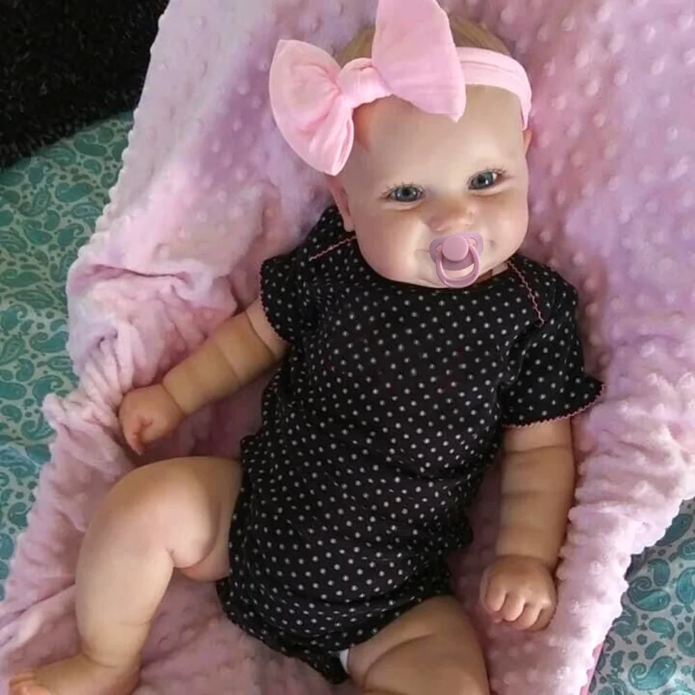 19Inch Already Finished Reborn Baby Doll Maddie Smile Girl Handmade 3D Skin Visible Veins Art Collection Doll Toy Figure Gift ShopOnlyDeal