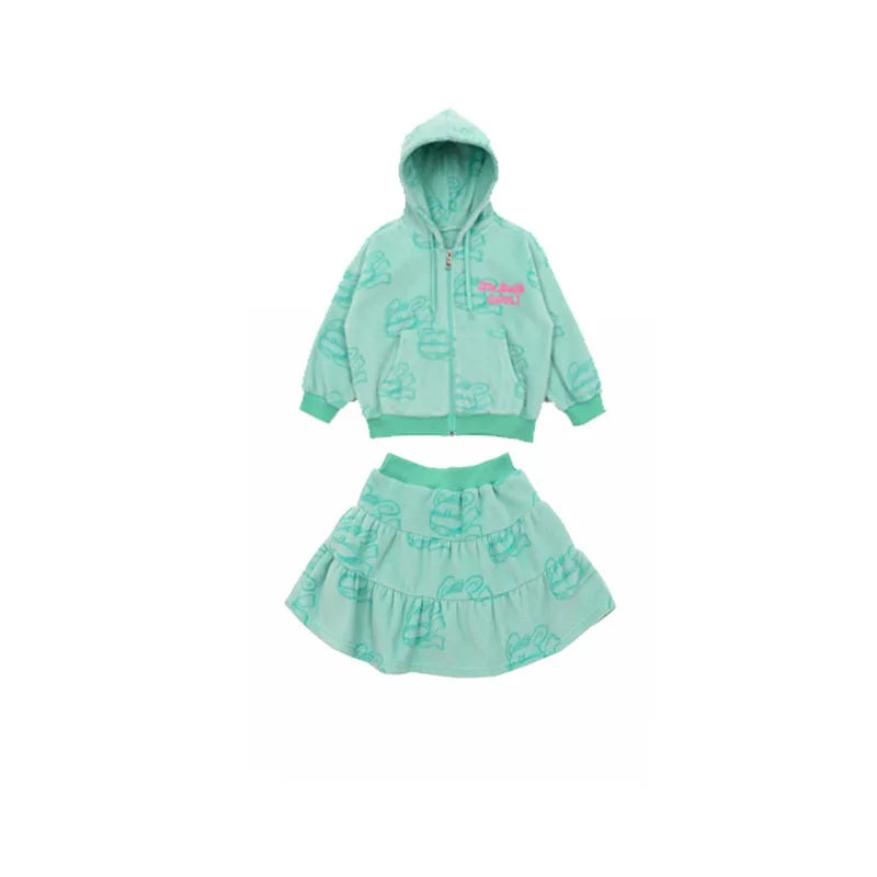 BEBE24 Autumn and Winter New Brother and Sister Wear Cute Korean Version Suede Hoodie Set Children Hoodie Pants Set ShopOnlyDeal