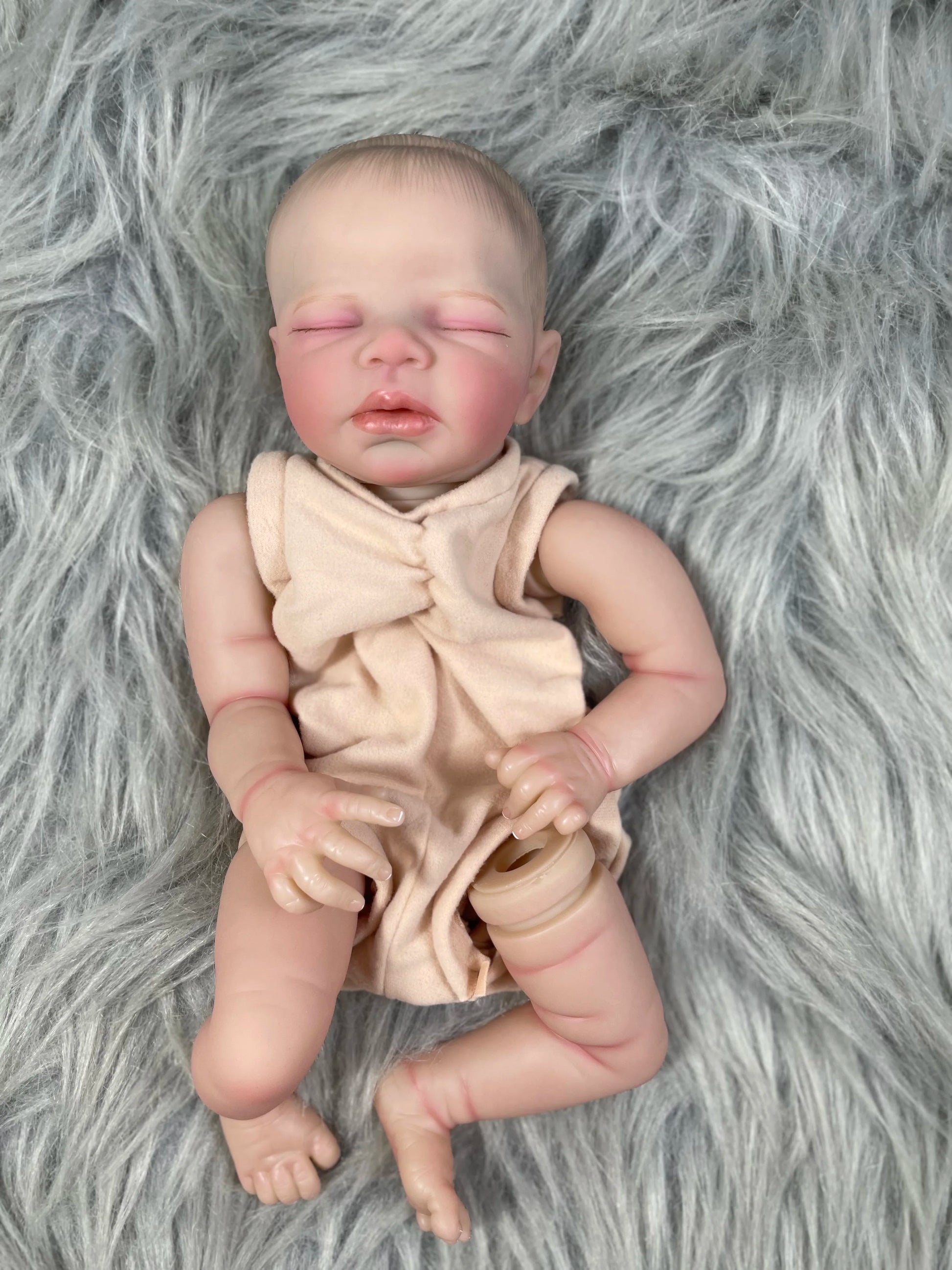 16-Inch Reborn Doll Kit "Zendric" | Unassembled Baby Doll Parts with 3D Painted Skin, Rooted Eyelashes, and Cloth Body ShopOnlyDeal