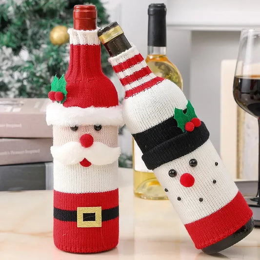 Christmas Decorations for Home Santa Claus Wine Bottle Cover Snowman Stocking Gift Holders Xmas Decor New Year ShopOnlyDeal