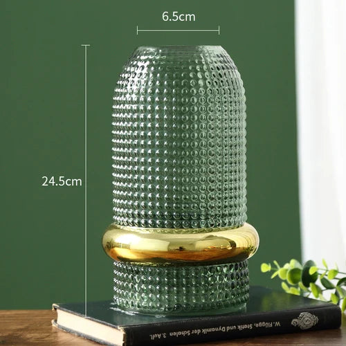 Creative Golden Waist Glass Vase Lily Rose Flower Arrangement Home Living Room Crafts Decoration Flower Vases Home Decoration ShopOnlyDeal