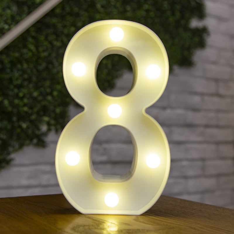 Decorative Letters Alphabet Letter LED Lights Luminous Number Lamp Decoration Battery Night Light Party Baby Bedroom Decoration ShopOnlyDeal