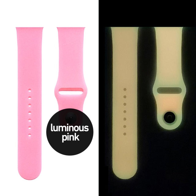 Silicone Glow Luminous Band Straps for Apple Watch iwatch SE S345678 Sport Loop Bracelet 38/40/41/42/44/45mm For iwatch Ultra 49 ShopOnlyDeal