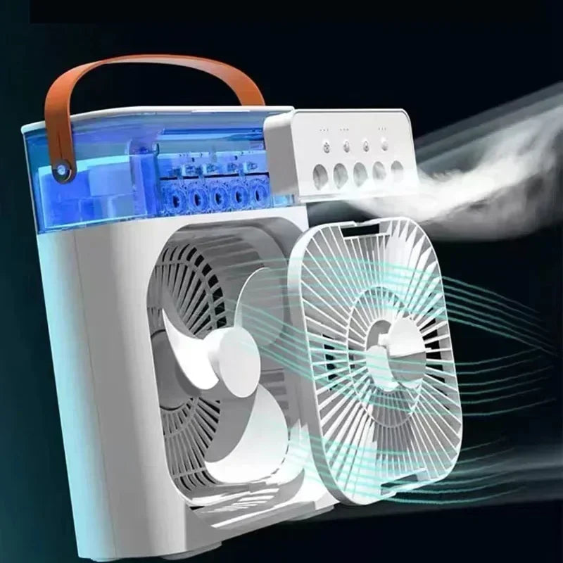 Portable Humidifier Fan Air Conditioners USB Electric Fan LED Night Light Water Mist Fun 3 In 1 Air Cooler Humidifie For Home ShopOnlyDeal