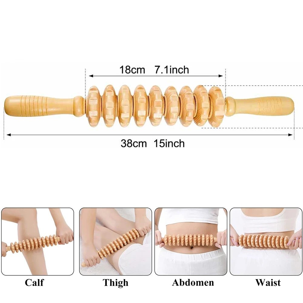 Wood Therapy,Lymphatic Drainage Tool,Wooden guasha,Wood Therapy Massage Tools,Gua Sha Massage Soft Tissue Therapy ShopOnlyDeal