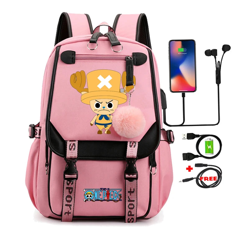 Anime One Piece Nezuko Kawaii Cartoon School Bag for Adults | Large Capacity Backpack Bags Manga To Travel Daily Girls Bookbags ShopOnlyDeal