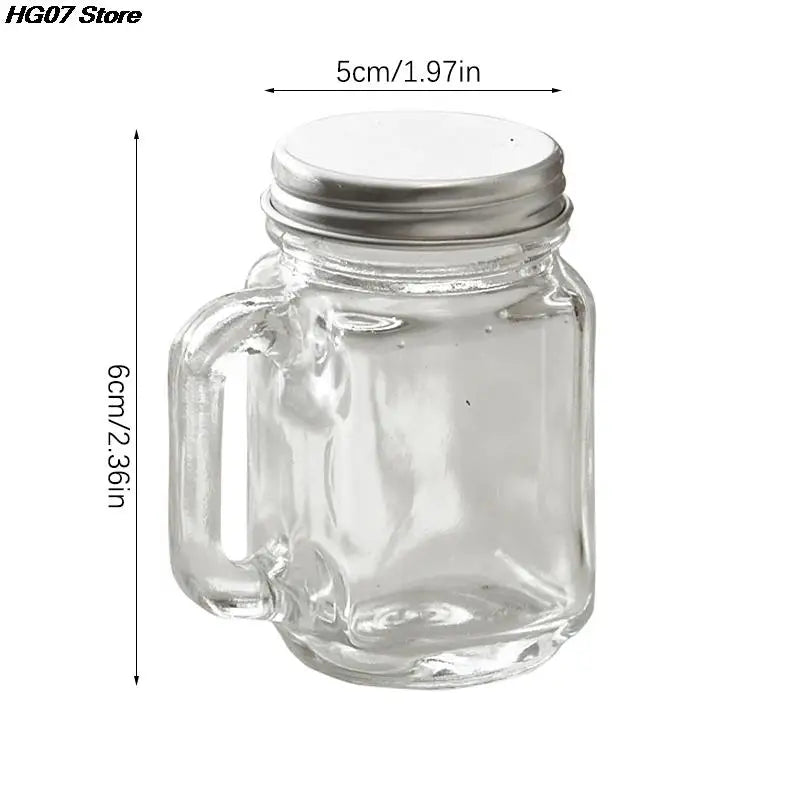 1PC Mini Mason Jar For Jam Honey Portable Leakproof Coffee Milk Juice Bottle With Lid Home Party Bar Vodka Spirits Shot Glass ShopOnlyDeal