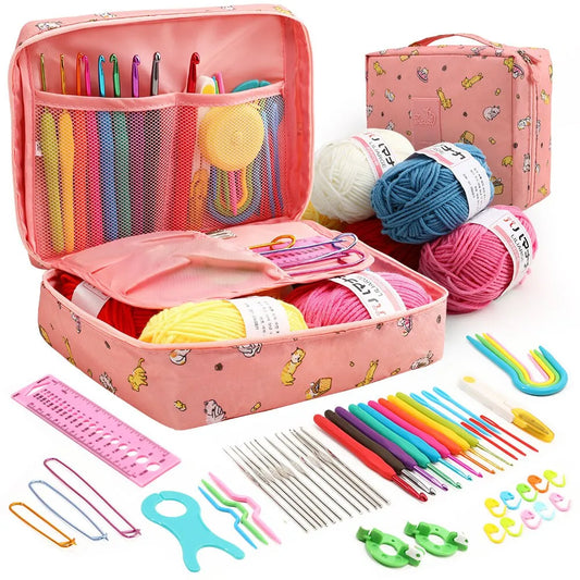 53 Novice Crochet Kits For Beginners and Multi-color Storage Kits For Portable Hand DIY Knitting Tools 1pc ShopOnlyDeal